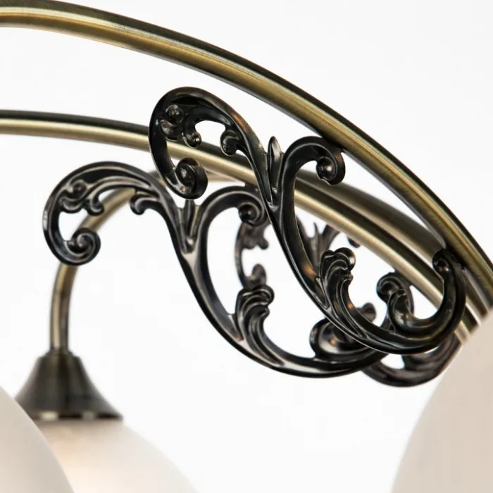 Люстра на штанге Arte Lamp Spica A3037PL-8AB Цвет арматуры Коричневый Цвет плафонов Белый от ImperiumLoft