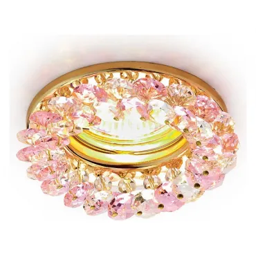 Встраиваемый светильник Ambrella Crystal K206 K206 PI/G Цвет арматуры золото Цвет плафонов розовый