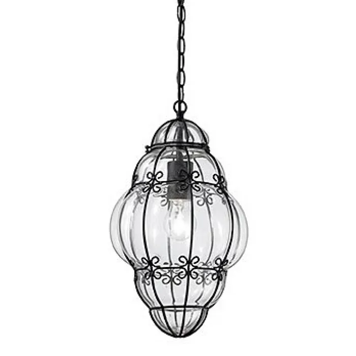 Подвесной светильник Ideal Lux Anfora ANFORA SP1 SMALL Цвет арматуры черный Цвет плафонов прозрачный от ImperiumLoft