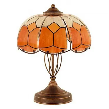Настольная лампа декоративная Alfa Witraz 10658 Цвет арматуры медь Цвет плафонов оранжевый
