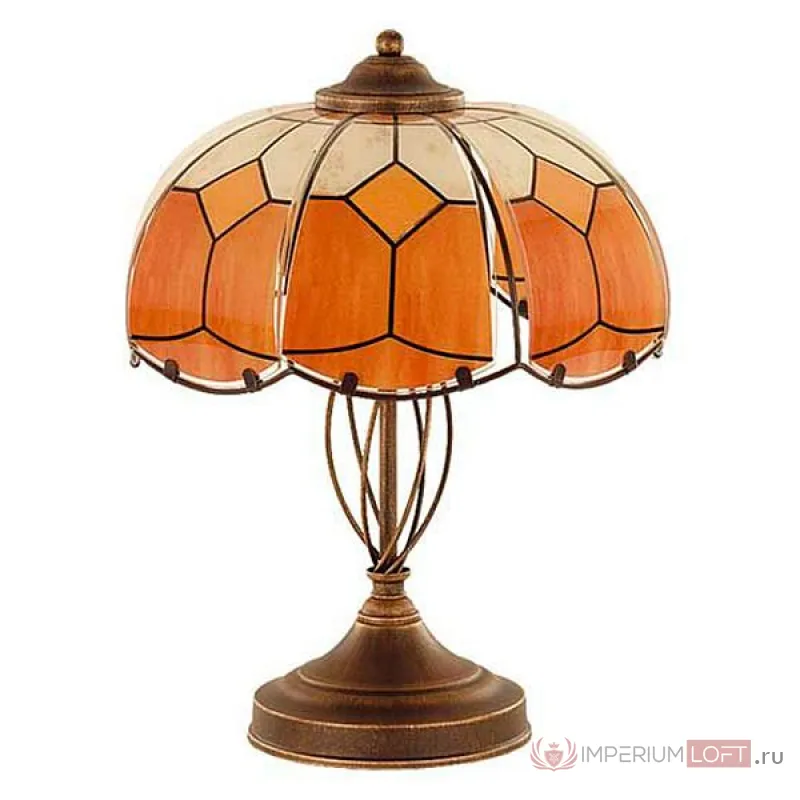 Настольная лампа декоративная Alfa Witraz 10658 Цвет арматуры медь Цвет плафонов оранжевый от ImperiumLoft