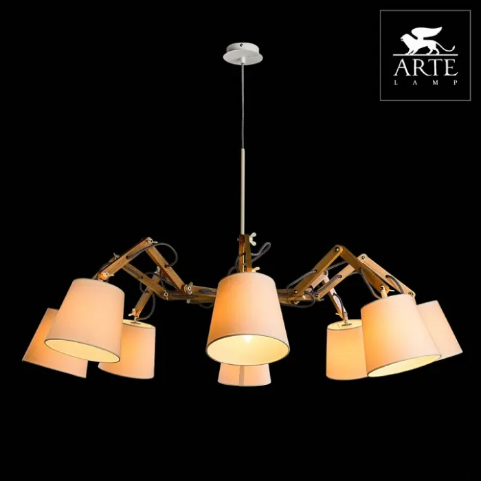 Подвесная люстра Arte Lamp Pinocchio A5700LM-8WH Цвет арматуры белый Цвет плафонов белый от ImperiumLoft