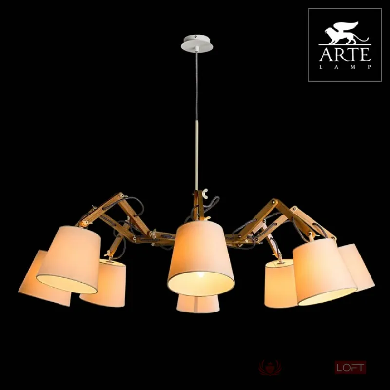 Подвесная люстра Arte Lamp Pinocchio A5700LM-8WH Цвет арматуры белый Цвет плафонов белый от ImperiumLoft