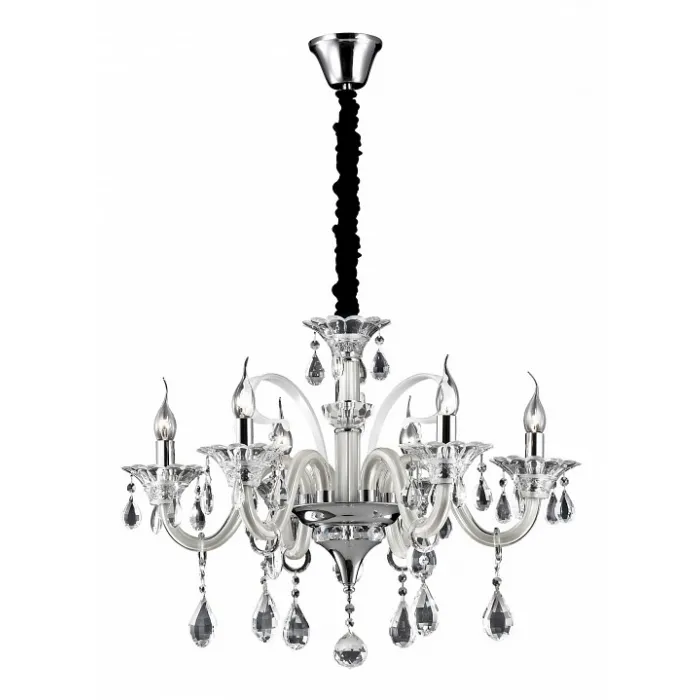 Подвесная люстра Ideal Lux Colossal COLOSSAL SP6 AVORIO Цвет арматуры хром Цвет плафонов прозрачный от ImperiumLoft