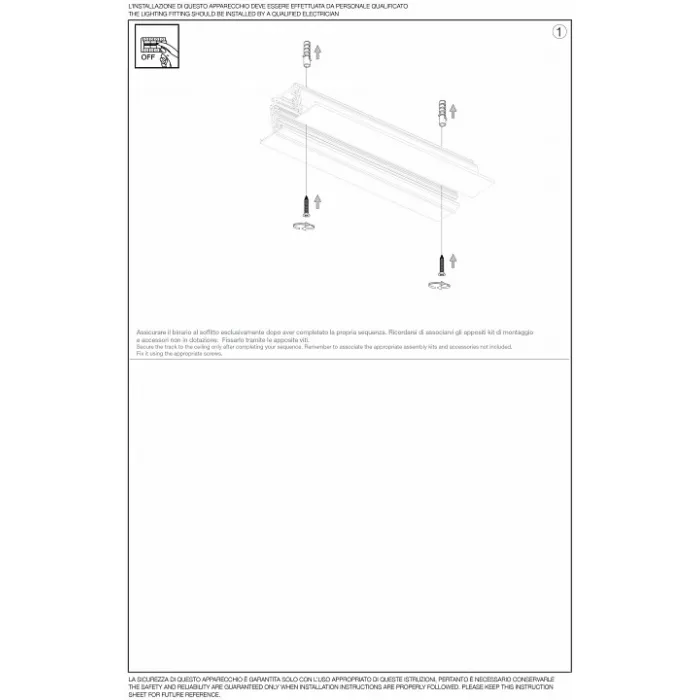 Трек Ideal Lux Link Trim Mains Connector LINK TRIM TRACK 2000mm BLACK от ImperiumLoft