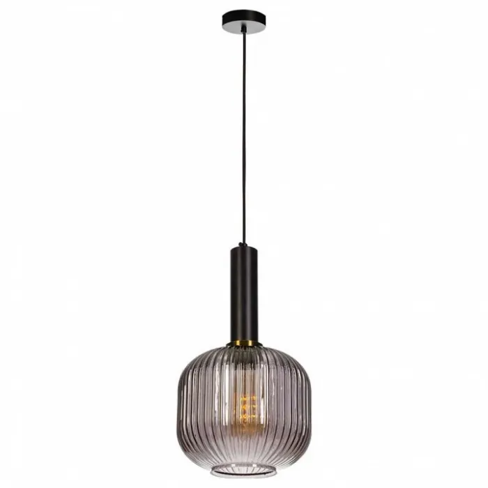 Подвесной светильник Loft it Iris 1 2070-B+BL Цвет арматуры черный Цвет плафонов серый от ImperiumLoft