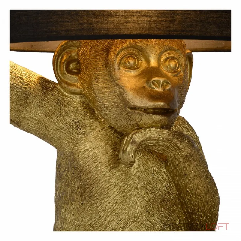 Настольная лампа декоративная Lucide Extravaganza Chimp 10502/81/30 Цвет плафонов черный Цвет арматуры золото Настольная лампа декоративная Lucide Extravaganza Chimp 10502/81/30 Цвет плафонов черный Цвет арматуры золото