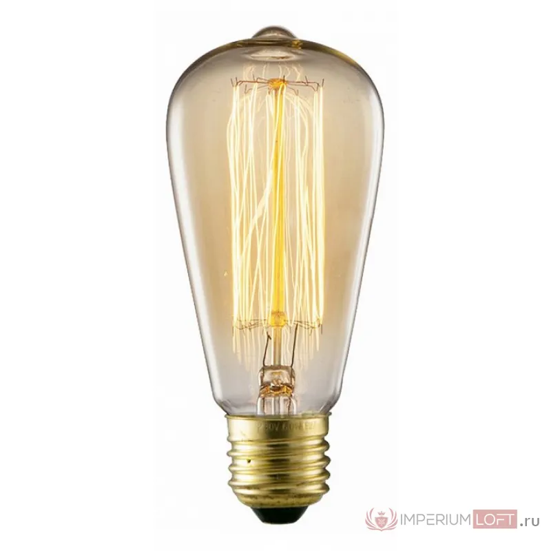 Лампа накаливания Arte Lamp Bulbs E27 60Вт 2700K ED-ST64-CL60 Цвет арматуры золото Цвет плафонов янтарный от ImperiumLoft