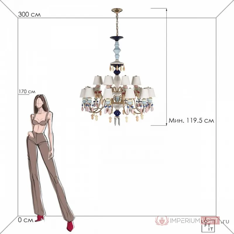 Подвесная люстра Loft it Grace 10203/12+8 Mult от ImperiumLoft