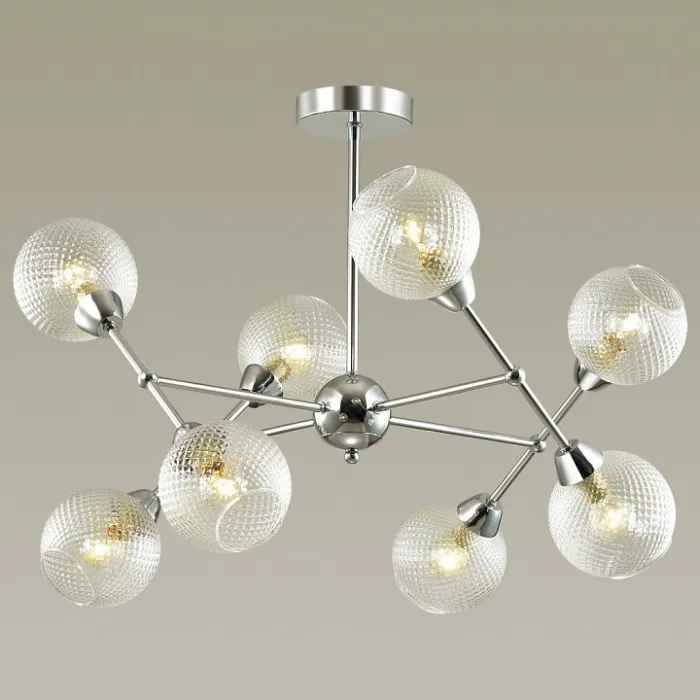 Люстра на штанге Lumion Everly 4438/8C Цвет арматуры хром Цвет плафонов прозрачный от ImperiumLoft
