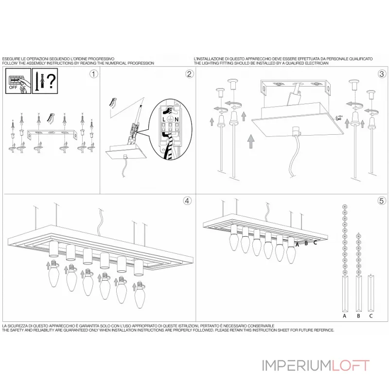 Подвесная люстра Ideal Lux Martinez MARTINEZ SP6 Подвесная люстра Ideal Lux Martinez MARTINEZ SP6