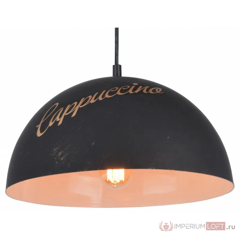 Подвесной светильник Arte Lamp Caffe A5063SP-1BN Цвет арматуры черный Цвет плафонов медь от ImperiumLoft