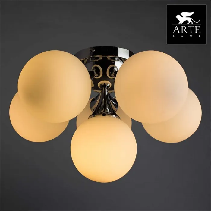 Потолочная люстра Arte Lamp Gelataio A2560PL-6CC Цвет арматуры хром Цвет плафонов белый от ImperiumLoft