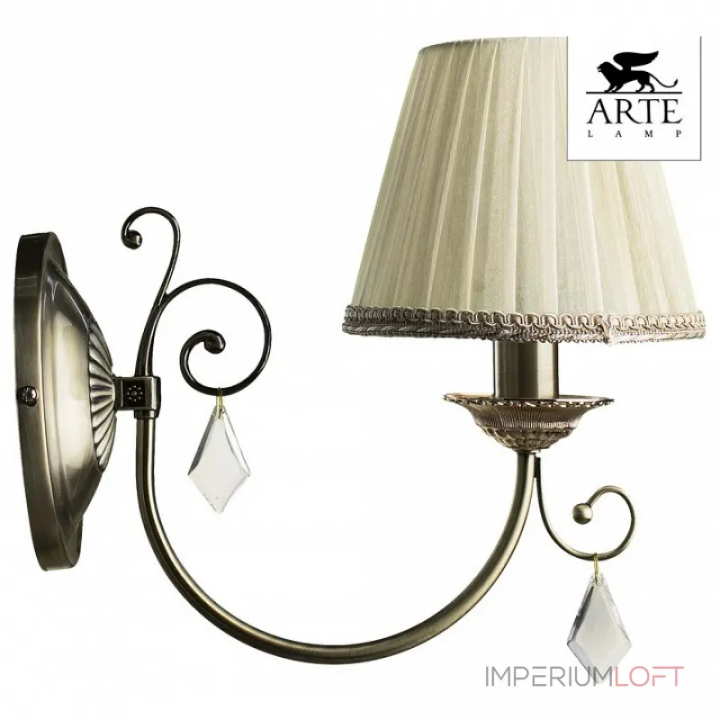 Бра Arte Lamp Vivido A6021AP-1AB Цвет арматуры бронза Цвет плафонов белый