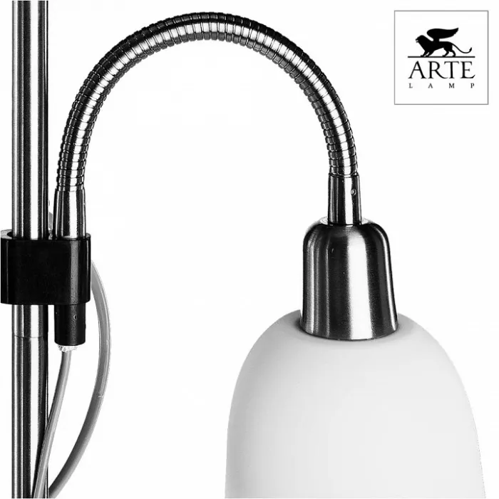 Торшер с подсветкой Arte Lamp Duetto A9569PN-2SS Цвет арматуры серебро Цвет плафонов белый от ImperiumLoft
