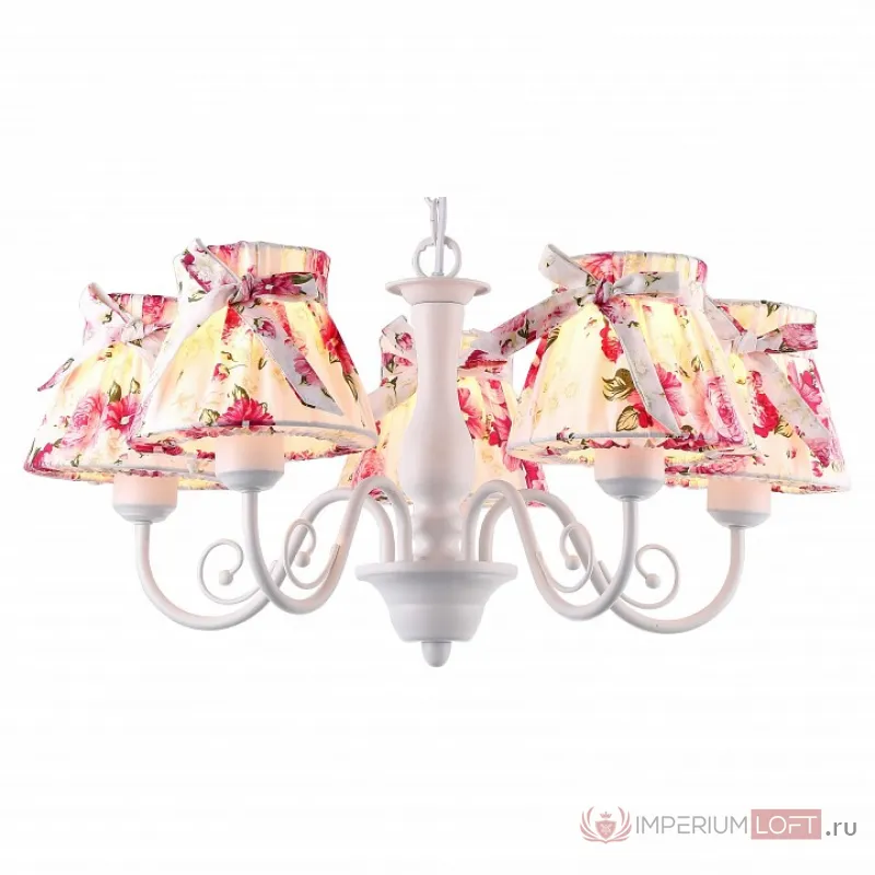 Подвесная люстра Arte Lamp 7021 A7021LM-5WH Цвет арматуры белый Цвет плафонов розовый от ImperiumLoft