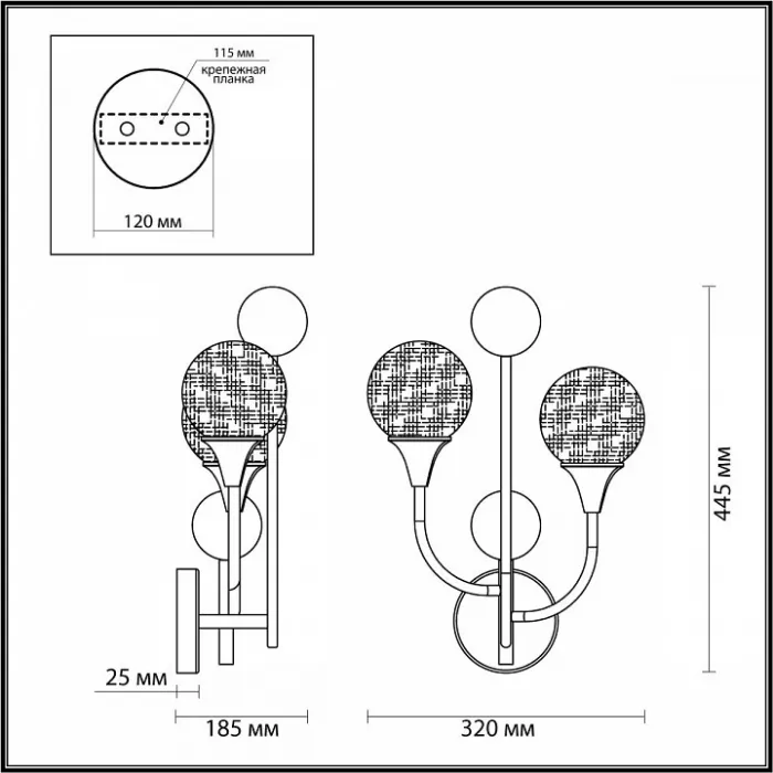Бра Odeon Light Kelli 4785/2W Цвет плафонов прозрачный Цвет арматуры золото от ImperiumLoft