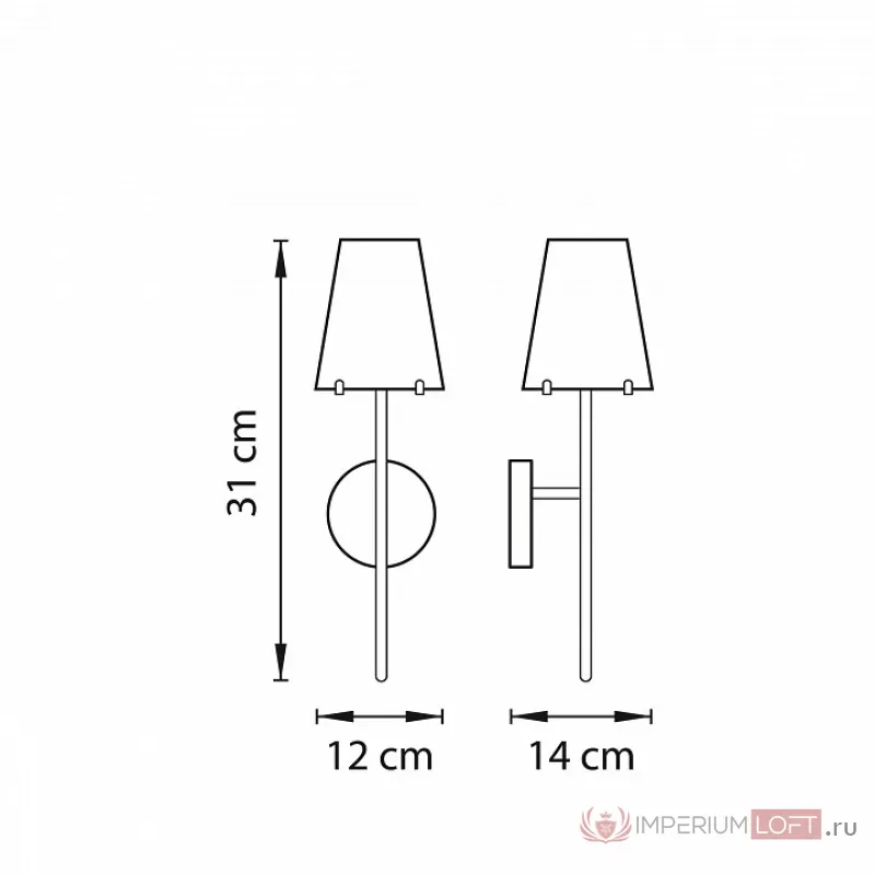 Бра Lightstar Diafano 758612 Цвет плафонов белый Цвет арматуры золото от ImperiumLoft