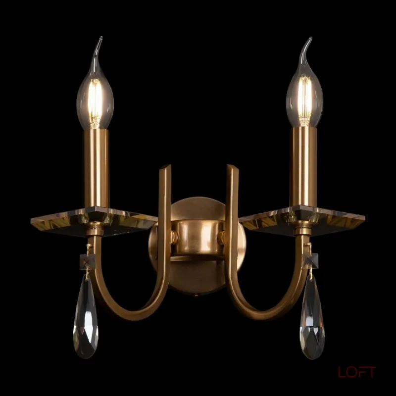 Бра Freya Forte FR1006WL-02G Цвет арматуры золото Цвет плафонов прозрачный