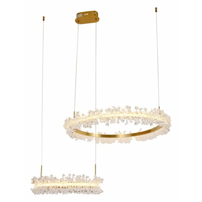08245,36PA Подвес Лаура латунь d40+60 h150 Led 60W (3000K) с пультом ДУ от ImperiumLoft