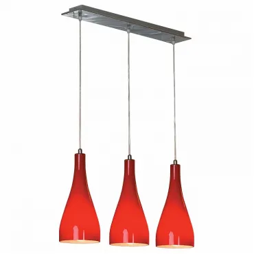 Подвесной светильник Lussole Rimini LSF-1156-03 Цвет арматуры хром Цвет плафонов красный