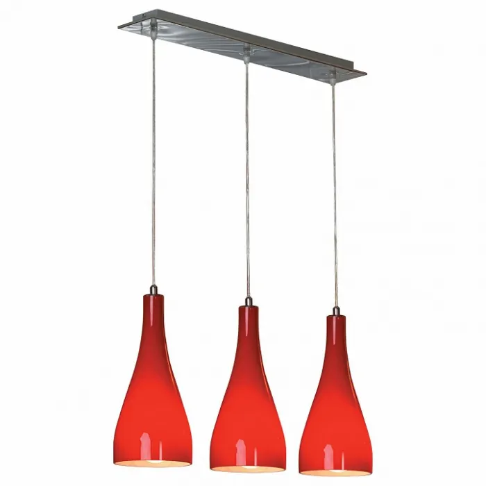 Подвесной светильник Lussole Rimini LSF-1156-03 Цвет арматуры хром Цвет плафонов красный от ImperiumLoft