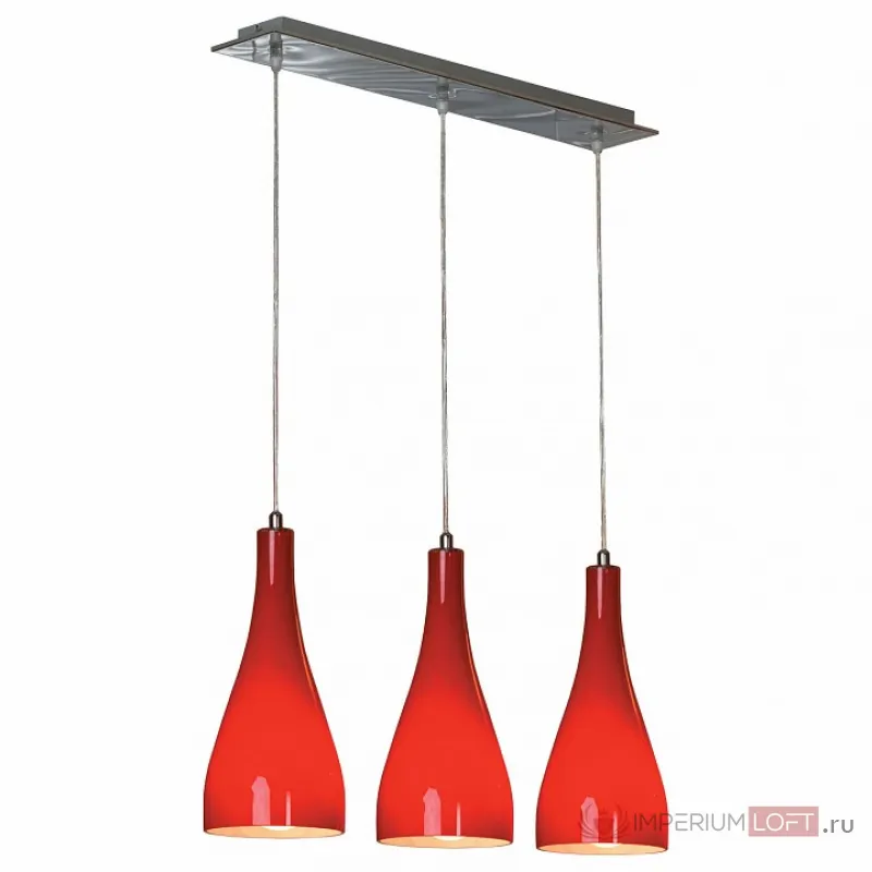 Подвесной светильник Lussole Rimini LSF-1156-03 Цвет арматуры хром Цвет плафонов красный от ImperiumLoft