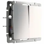 Выключатель проходной двухклавишный без рамки Werkel W112 4 W1122002 Цвет арматуры никель