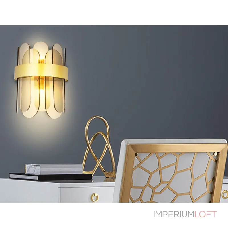 Бра Ambrella Traditional 14 TR5348 Цвет арматуры золото Цвет плафонов серый