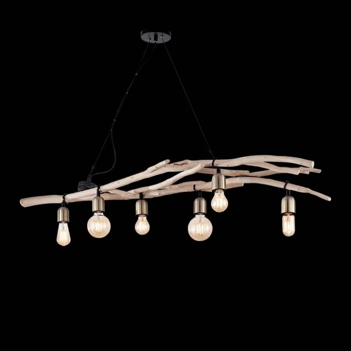 Подвесная люстра Ideal Lux Driftwood DRIFTWOOD SP6 Цвет арматуры коричневый от ImperiumLoft
