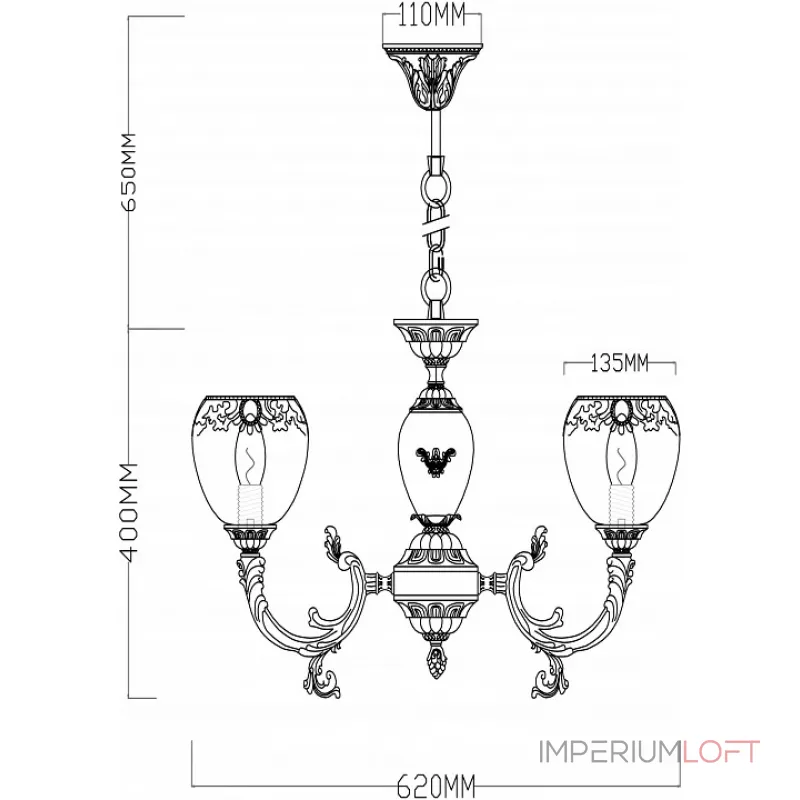Подвесная люстра Rivoli Albertina P5 AB Б0038440 