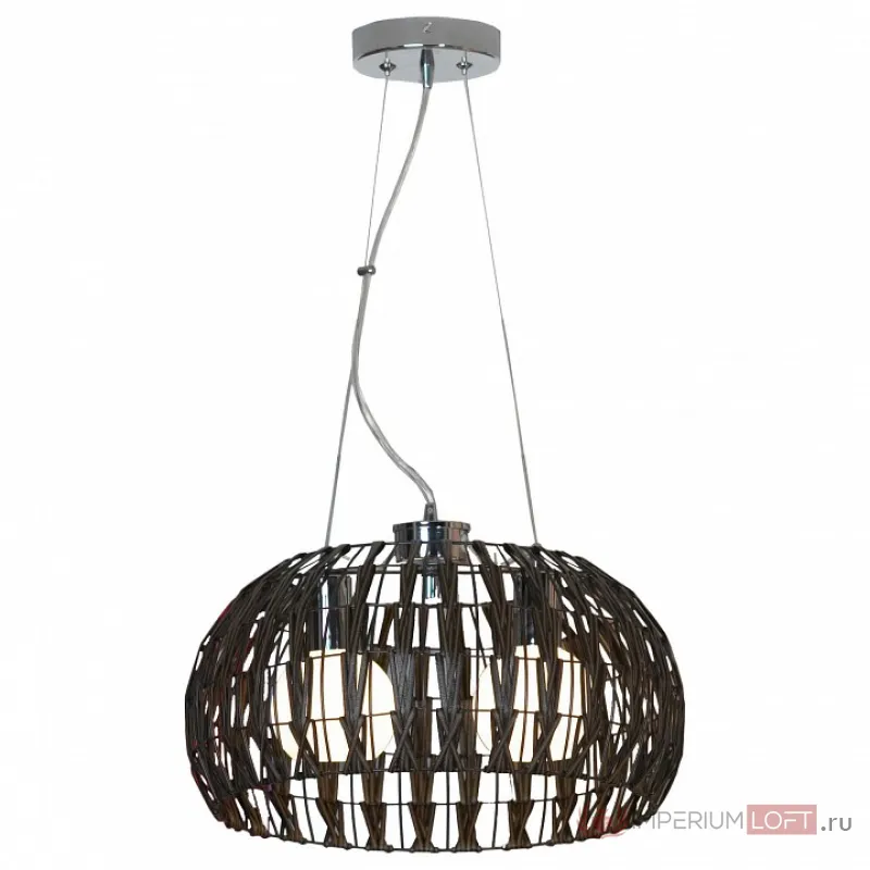 Подвесной светильник Lussole Fenigli LSX-4173-02 Цвет арматуры хром Цвет плафонов коричневый от ImperiumLoft