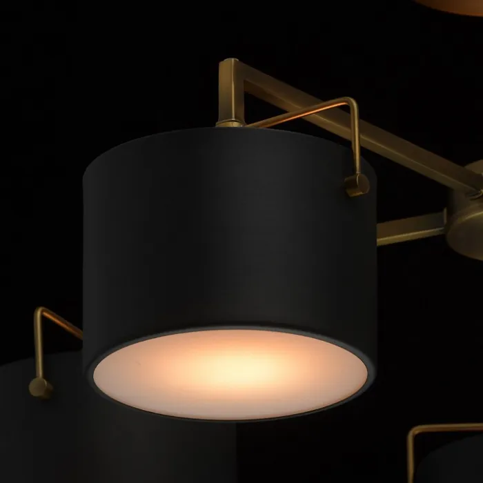 Люстра на штанге MW-Light Сайрус 721010408 Цвет арматуры бронза Цвет плафонов черный от ImperiumLoft