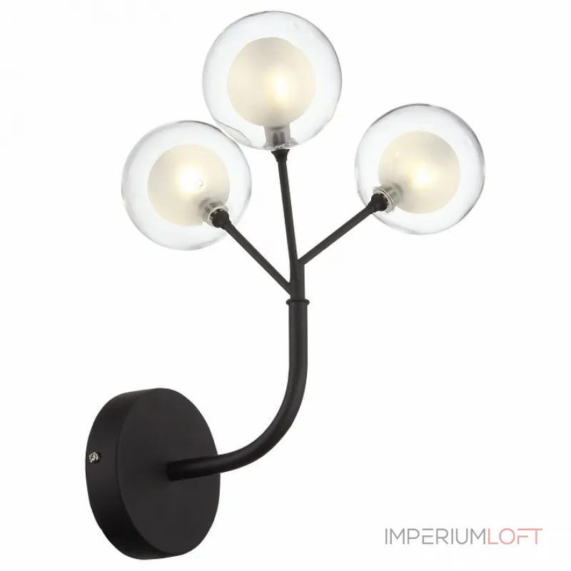 Бра ST-Luce Demele SL376.401.03 Цвет арматуры черный Цвет плафонов белый