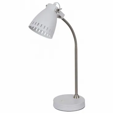 Настольная лампа офисная Arte Lamp Luned A2214LT-1WH Цвет арматуры хром Цвет плафонов белый
