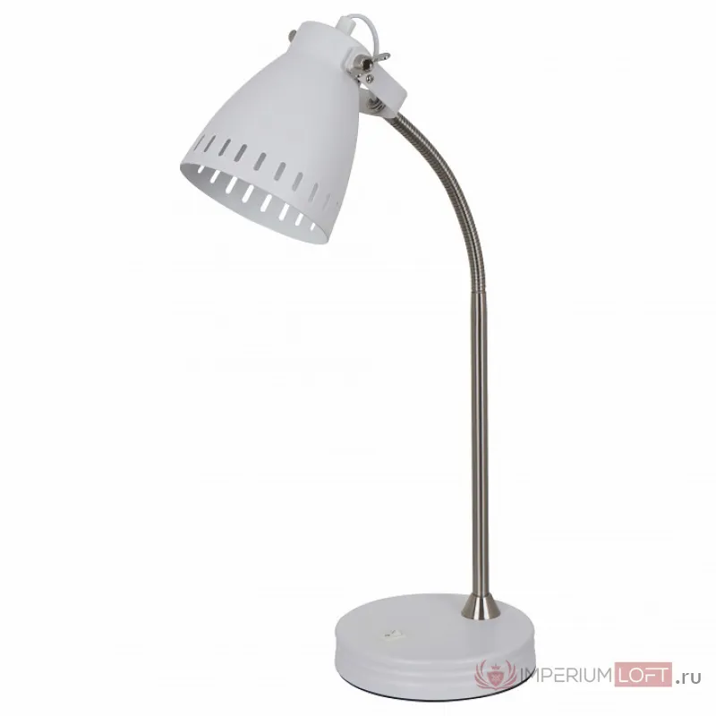 Настольная лампа офисная Arte Lamp Luned A2214LT-1WH Цвет арматуры хром Цвет плафонов белый от ImperiumLoft