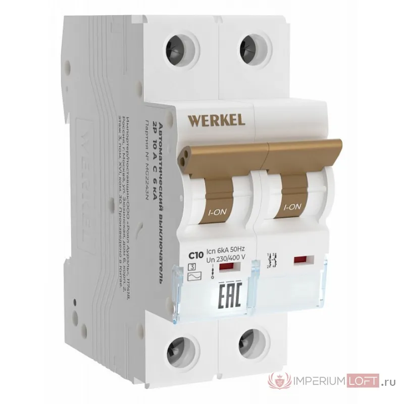 Автоматический выключатель 2P Werkel Автоматические выключатели W902P106 от ImperiumLoft