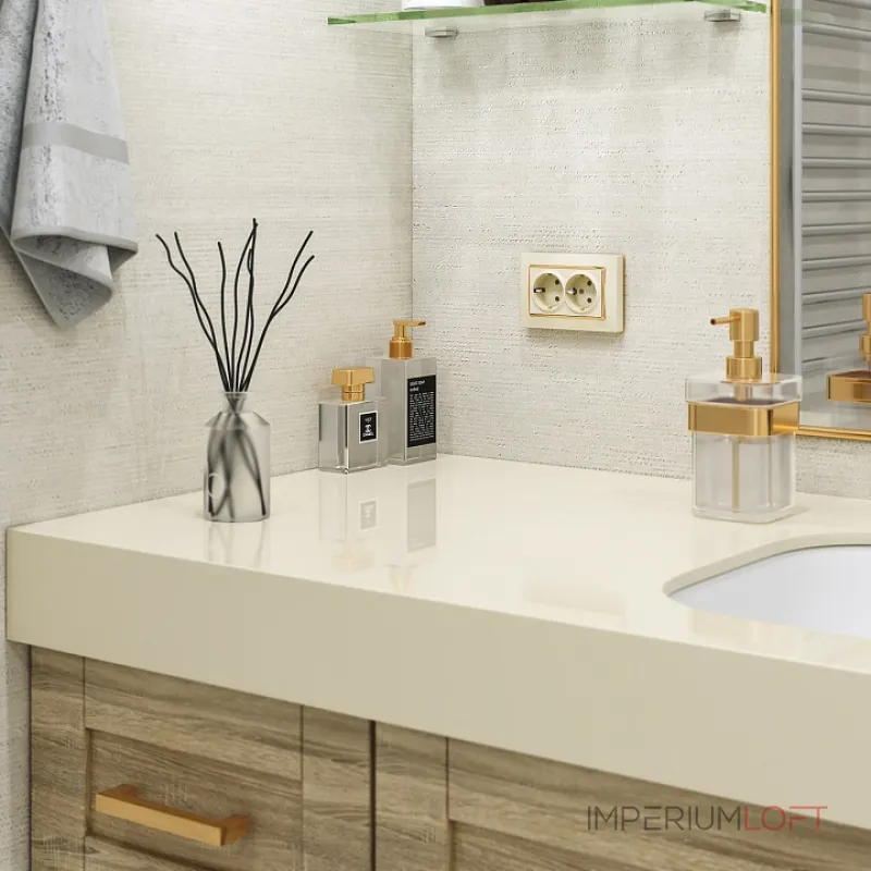 Рамка для двойной розетки Werkel Snabb слоновая кость / золото W0081932