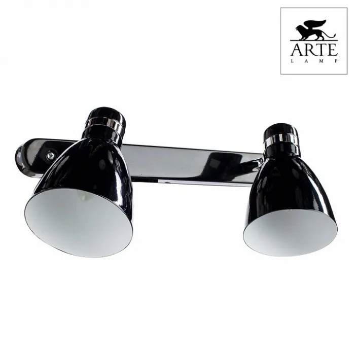 Спот Arte Lamp Mercoled A5049AP-2BK Цвет арматуры хром Цвет плафонов черный от ImperiumLoft