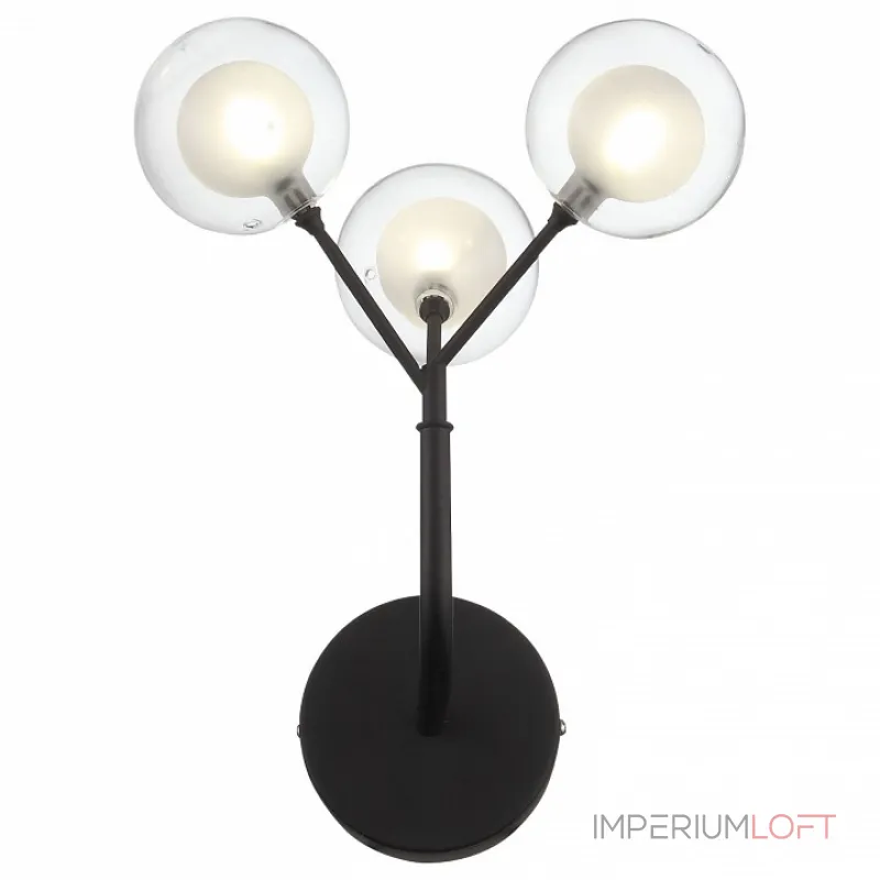 Бра ST-Luce Demele SL376.401.03 Цвет арматуры черный Цвет плафонов белый