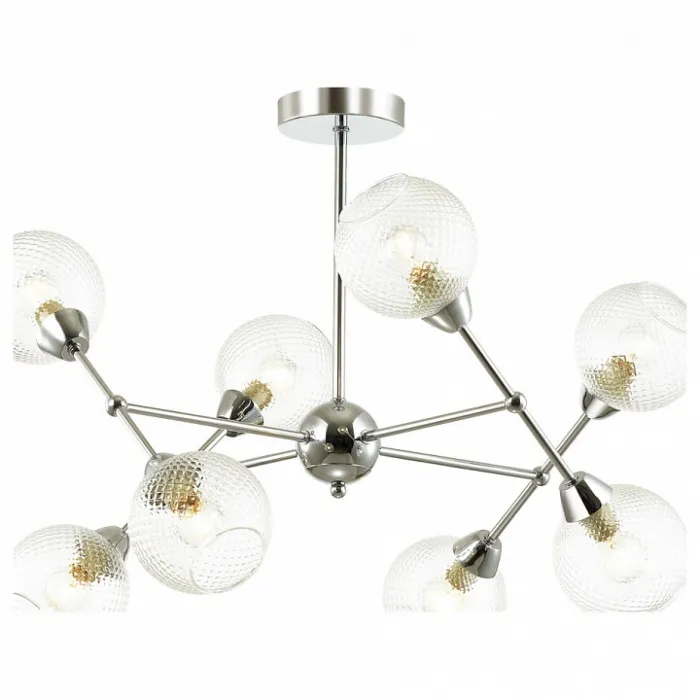 Люстра на штанге Lumion Everly 4438/8C Цвет арматуры хром Цвет плафонов прозрачный от ImperiumLoft