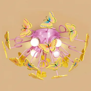 Потолочная люстра Citilux Бабочки CL603142 Цвет арматуры розовый Цвет плафонов желтый