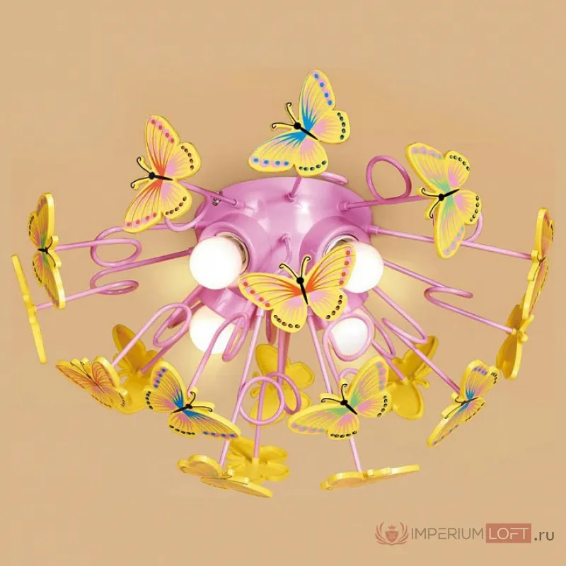 Потолочная люстра Citilux Бабочки CL603142 Цвет арматуры розовый Цвет плафонов желтый от ImperiumLoft