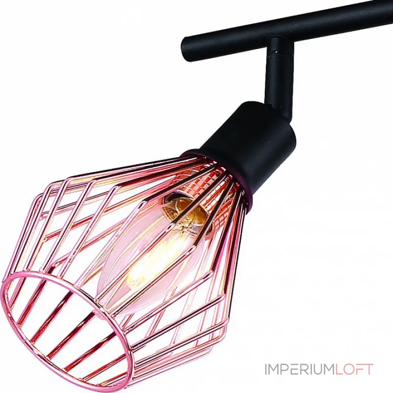 Спот Arte Lamp Grato A9163PL-4BK Цвет арматуры черный Цвет плафонов медь Спот Arte Lamp Grato A9163PL-4BK Цвет арматуры черный Цвет плафонов медь