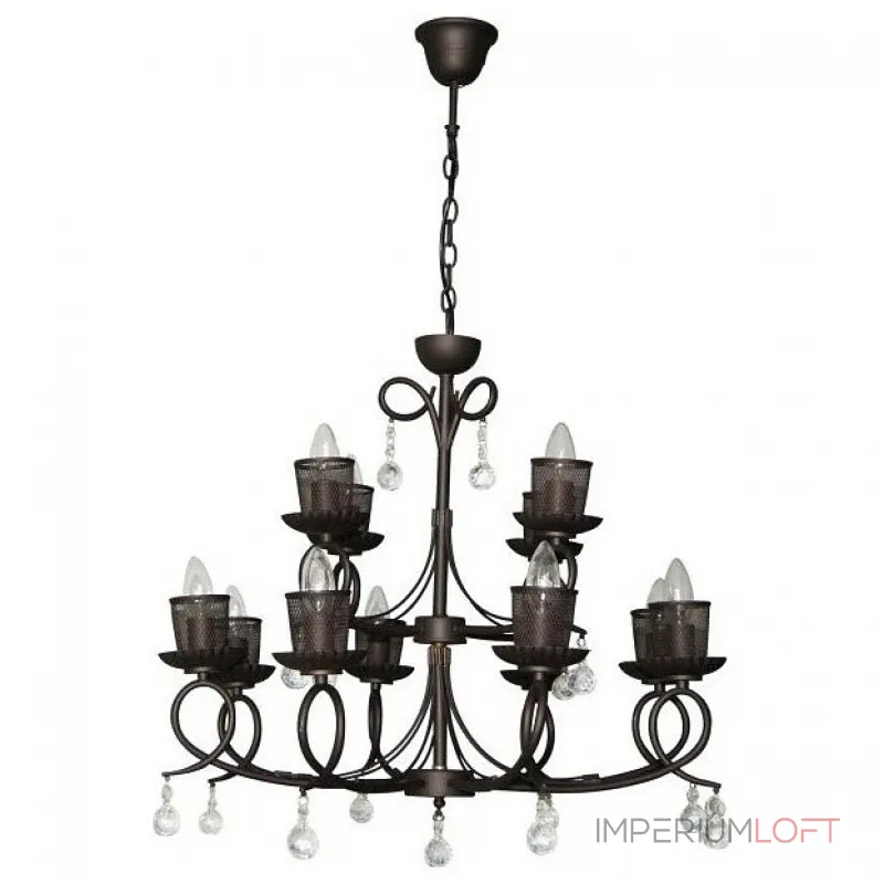 Подвесная люстра DeMarkt City Аида 16 323016512 Цвет плафонов коричневый от ImperiumLoft