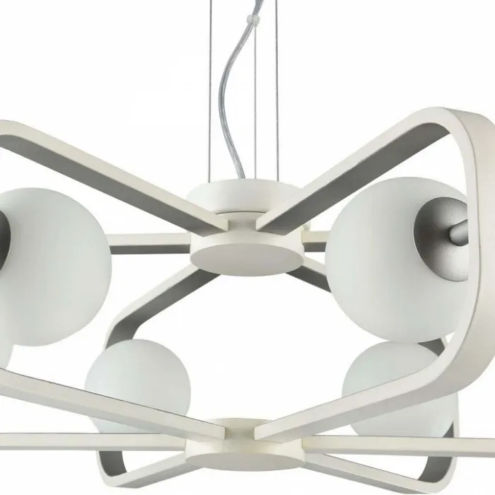 Подвесная люстра Maytoni Avola MOD431-PL-06-WS Цвет арматуры серебро Цвет плафонов белый от ImperiumLoft