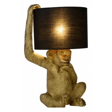 Настольная лампа декоративная Lucide Extravaganza Chimp 10502/81/30 Цвет плафонов черный Цвет арматуры золото
