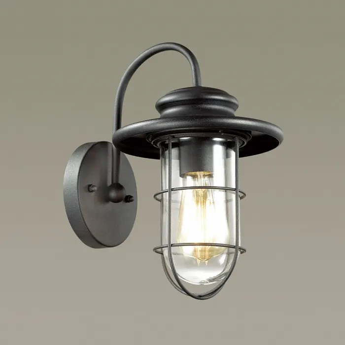Светильник на штанге Odeon Light Helm 4171/1W Цвет арматуры черный Цвет плафонов прозрачный от ImperiumLoft