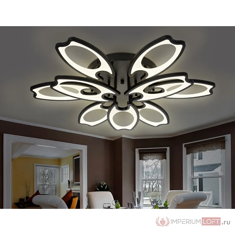 Накладной светильник Ambrella Original 4 FA581/6+3 BK черный 162W 700*640*120 (ПДУ РАДИО 2.4G) Цвет арматуры черный Цвет плафонов черный от ImperiumLoft