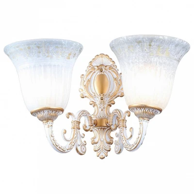 Бра Arte Lamp Delizia A1032AP-2WG Цвет арматуры золото Цвет плафонов белый